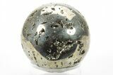 Polished Pyrite Sphere - Peru #228364-2